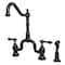 Kingston Brass KS7755ALBS English Country Kitchen Bridge Faucet W/Brass Sprayer, Brnz KS7755ALBS - alternate 1